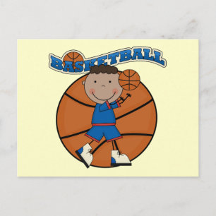 BASKETBALL African American Boy Tshirts and Gifts Vykort