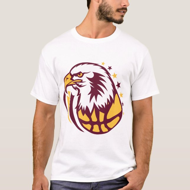 basketball aigle logo tete eagle dessin face carto t shirt (Framsida)