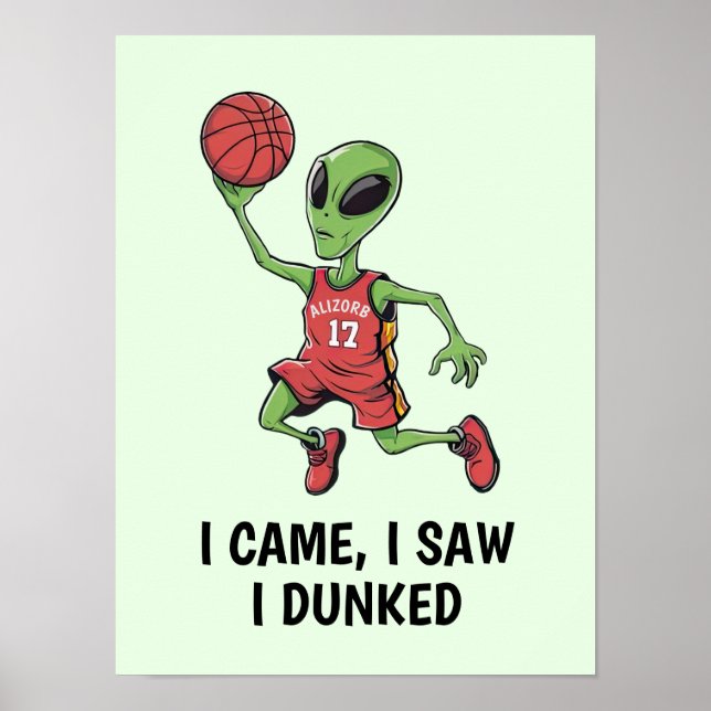 Basketball Alien Poster (Framsidan)