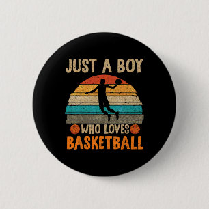 Basketball Älskare Boys Basketball Player Sport Ba Knapp