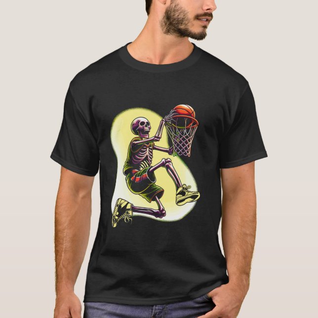 Basketball Älskare Halloween Basketball T Shirt (Framsida)