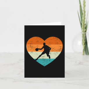 Basketball Älskare Heart Kärlek Retro Valentines d Kort