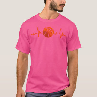 Basketball Älskare Heartslag Vintage Retro Basketb T Shirt