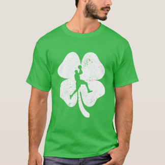 Basketball Älskare St patricks day Löv Klöver Iris T Shirt