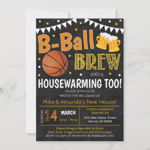 Basketball and Beer Houseuppvärmningspartiets inbj Inbjudningar