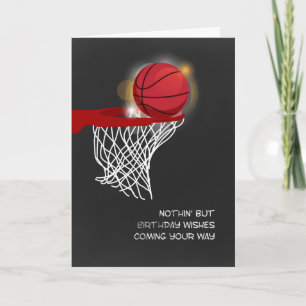 Basketball and Net, födelsedag Kort