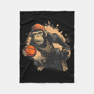 Basketball Animal Art Nature Basketball Ring Monke Fleecefilt