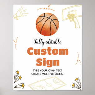 Basketball Anpassningsbar Bord undertecknar babysk Poster