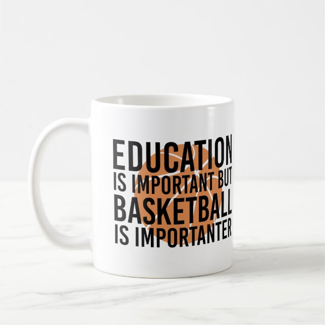Basketball är important Funny Basketball Fläkt Kaffemugg (Vänster)