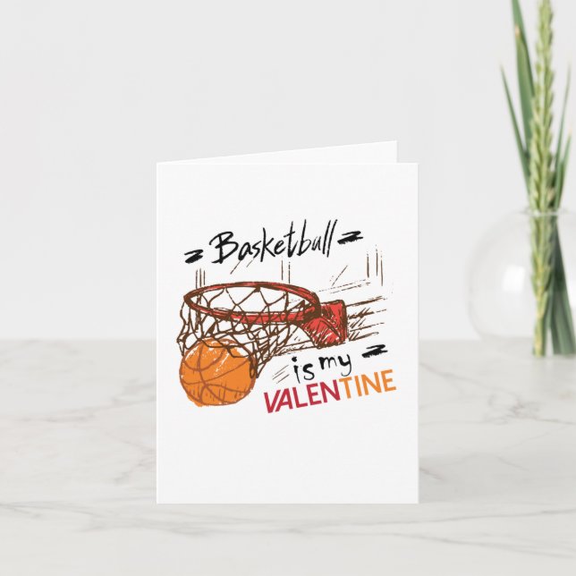 Basketball är min valentin för basketälskare G Kort (Framsida)