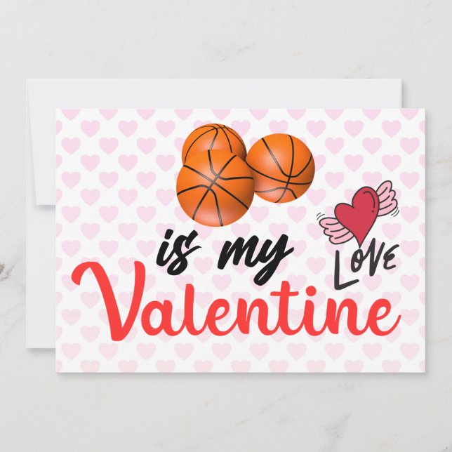 Basketball är min valentin för Player Julkort (Framsida)