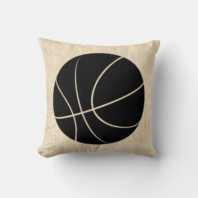 Basketball Art Vintage Beige skript Papprare Stil Kudde (Framsida)