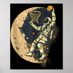 Basketball Artwork Astronaut Teckning Basketball L Poster