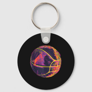 Basketball Artwork Basketball Älskare Bball Player Nyckelring