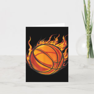 Basketball Artwork Basketball Älskare Flaming Hett Kort