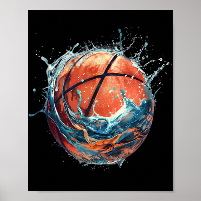 Basketball Artwork Basketball Älskare Teckning Wat Poster (Framsidan)