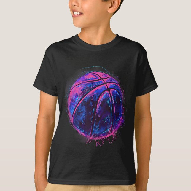 Basketball Artwork Basketball Älskare Teckning Wat T Shirt (Framsida)
