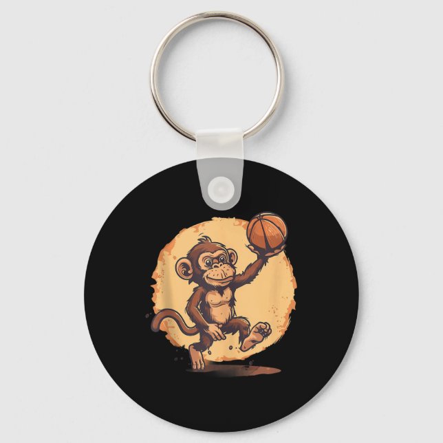 Basketball Artwork Basketball Player Teckning Cute Nyckelring (Framsida)