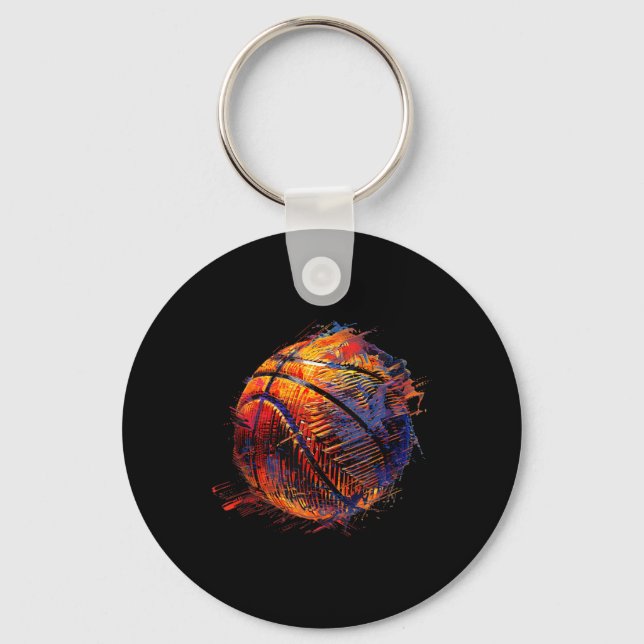 Basketball Artwork Basketball Ring Teckning Bball  Nyckelring (Framsida)