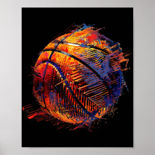 Basketball Artwork Basketball Ring Teckning Bball Poster