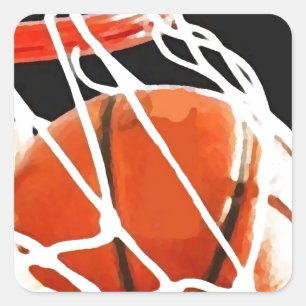 Basketball Artwork Fyrkantigt Klistermärke