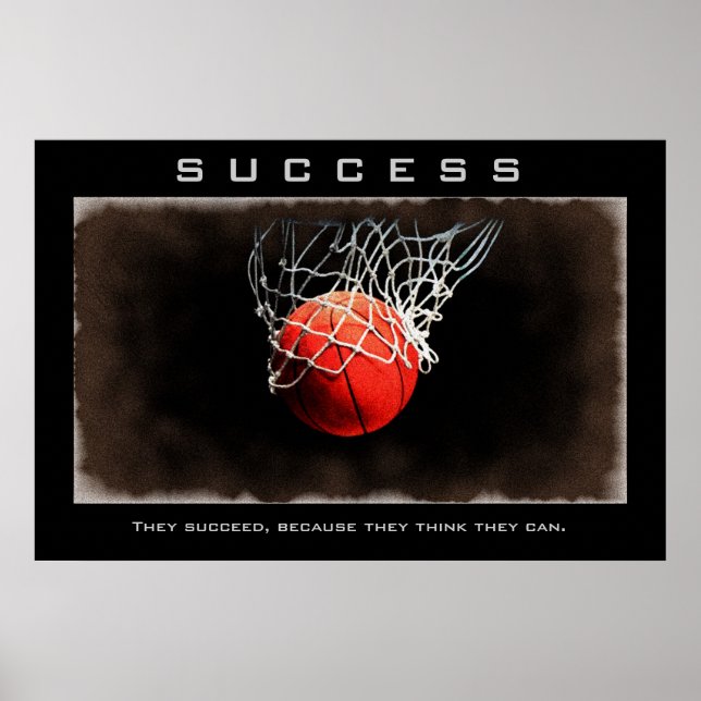 Basketball Artwork Motivational Inspire lyckades Poster (Framsidan)
