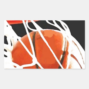 Basketball Artwork Rektangulärt Klistermärke