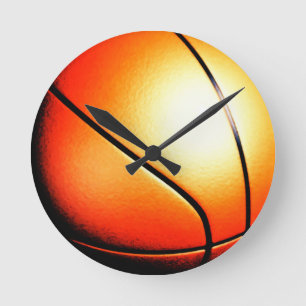 Basketball Artwork Rund Klocka