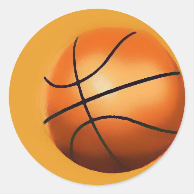 Basketball Artwork Runt Klistermärke (Framsida)