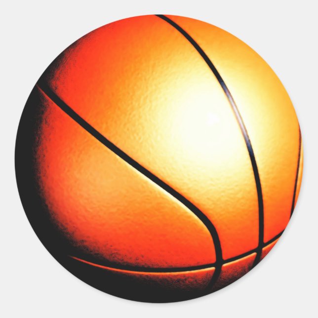 Basketball Artwork Runt Klistermärke (Framsida)