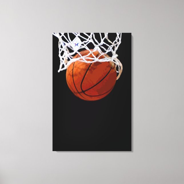 Basketball Artwork Wrapped Canvas - 3 Canvases Set (Framsida)