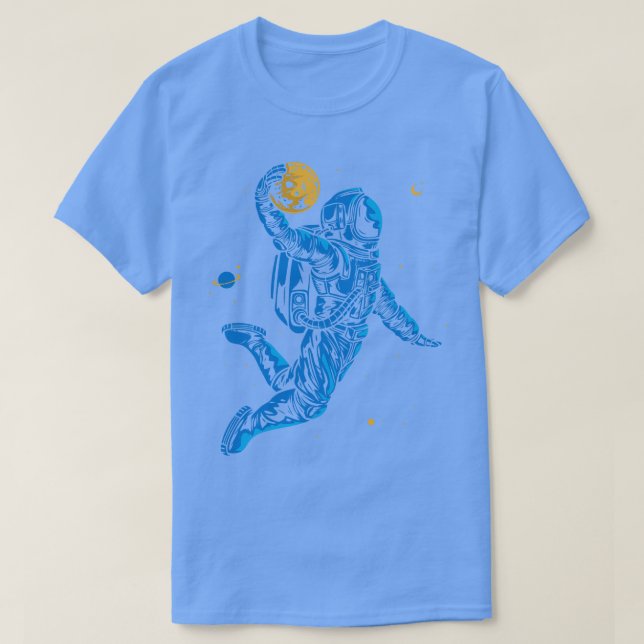 Basketball Astronaut Dunking a Meteor T Shirt (Design framsida)