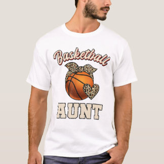 Basketball Aunt Bandana Leopard T Shirt