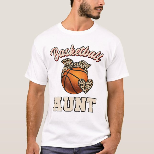 Basketball Aunt Bandana Leopard T Shirt (Framsida)