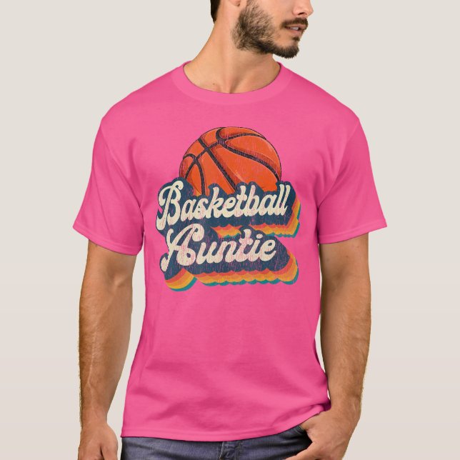 Basketball Auntie Retro Gift Basketball Auntie Rol T Shirt (Framsida)