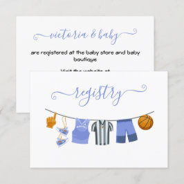 Basketball Baby Shower Clothesline Registry Inbjudningar