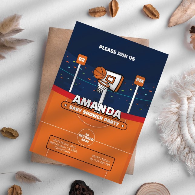Basketball Baby Shower-inbjudan Inbjudningar (Skapare uppladdad)