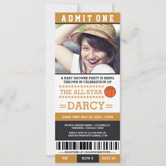 Basketball Baby Shower Party Inbjudningar (Framsida)