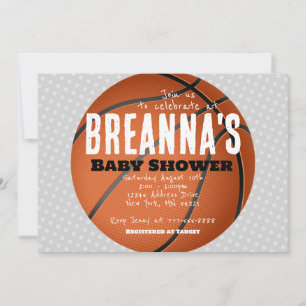 Basketball Baby Shower Party Inbjudningar