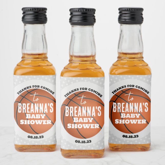 Basketball Baby Shower Party Spritflaskor Etikett (Flaskor)