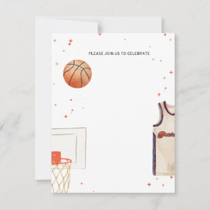 Basketball babydusch-inbjudan, barns födelsedag i julkort