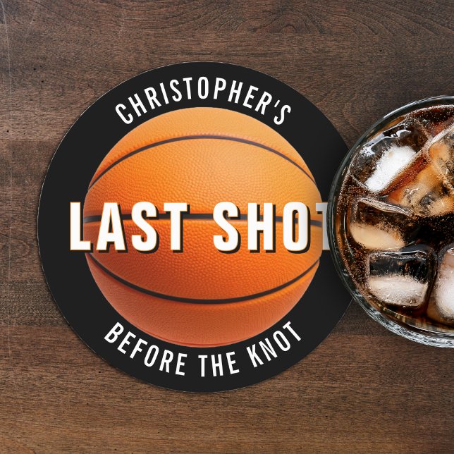 Basketball Bachelor Party Last Shot Before Knot Underlägg Papper Rund (Skapare uppladdad)