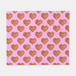 Basketball Ball Texture In Heart Shape - Pattern Fleecefilt