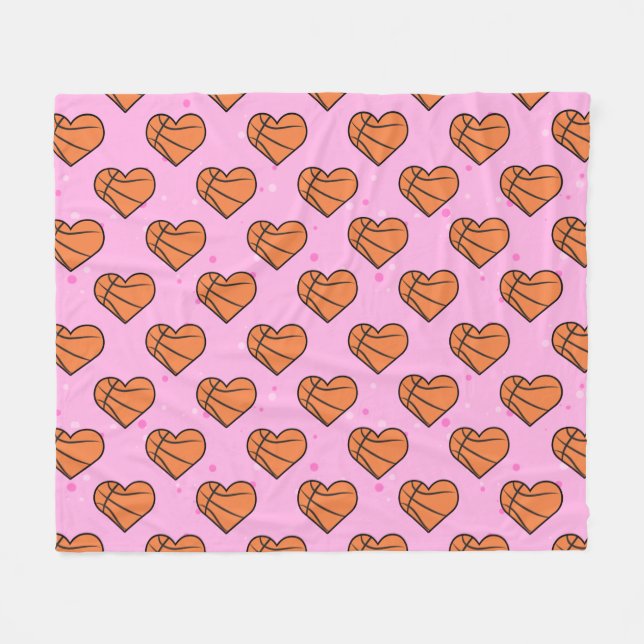 Basketball Ball Texture In Heart Shape - Pattern Fleecefilt (Framsidan (Horisontell))