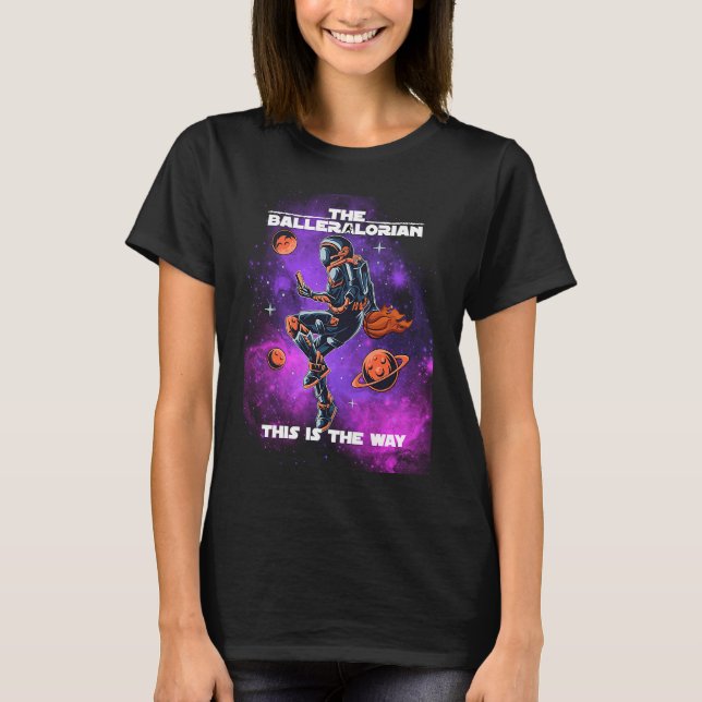 Basketball Balleralorian Astranaut Graphics T Shirt (Framsida)