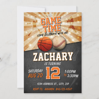 Basketball Baseball-inbjudan till idrottsdag Inbjudningar