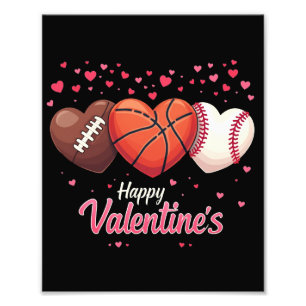 Basketball Baseball Valentines day Fototryck