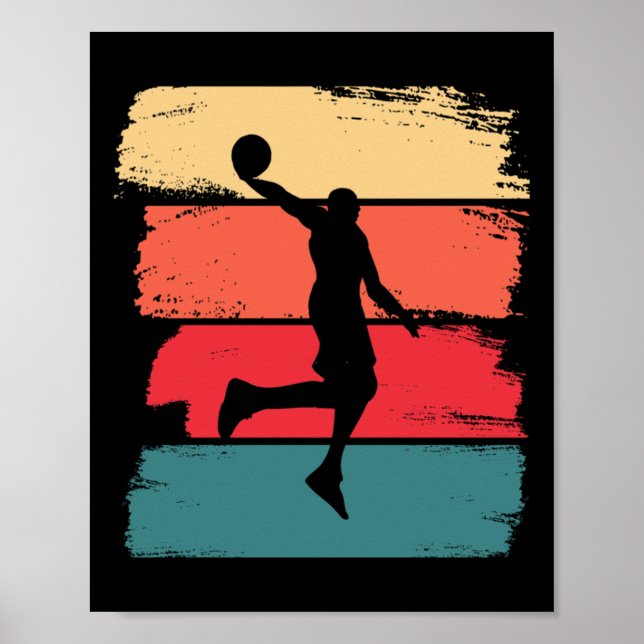 Basketball Basketball Player Play Basketball Baske Poster (Framsidan)
