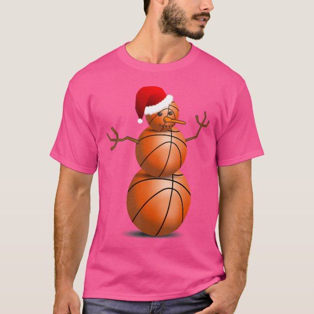 Basketball Basketball Snögubbe T Shirt (Framsida)