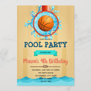 Basketball Bassäng Party-inbjudan Inbjudningar